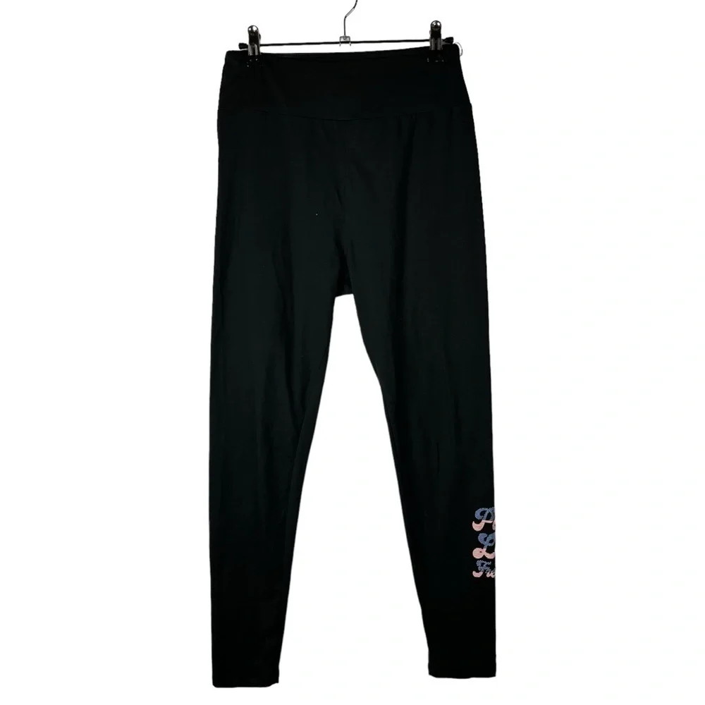 Lularoe Black Peace Love Freedom Soft Leggings OS‎